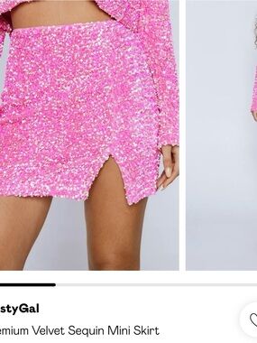 Nasty Gal Pink Sequin Mini Skirt